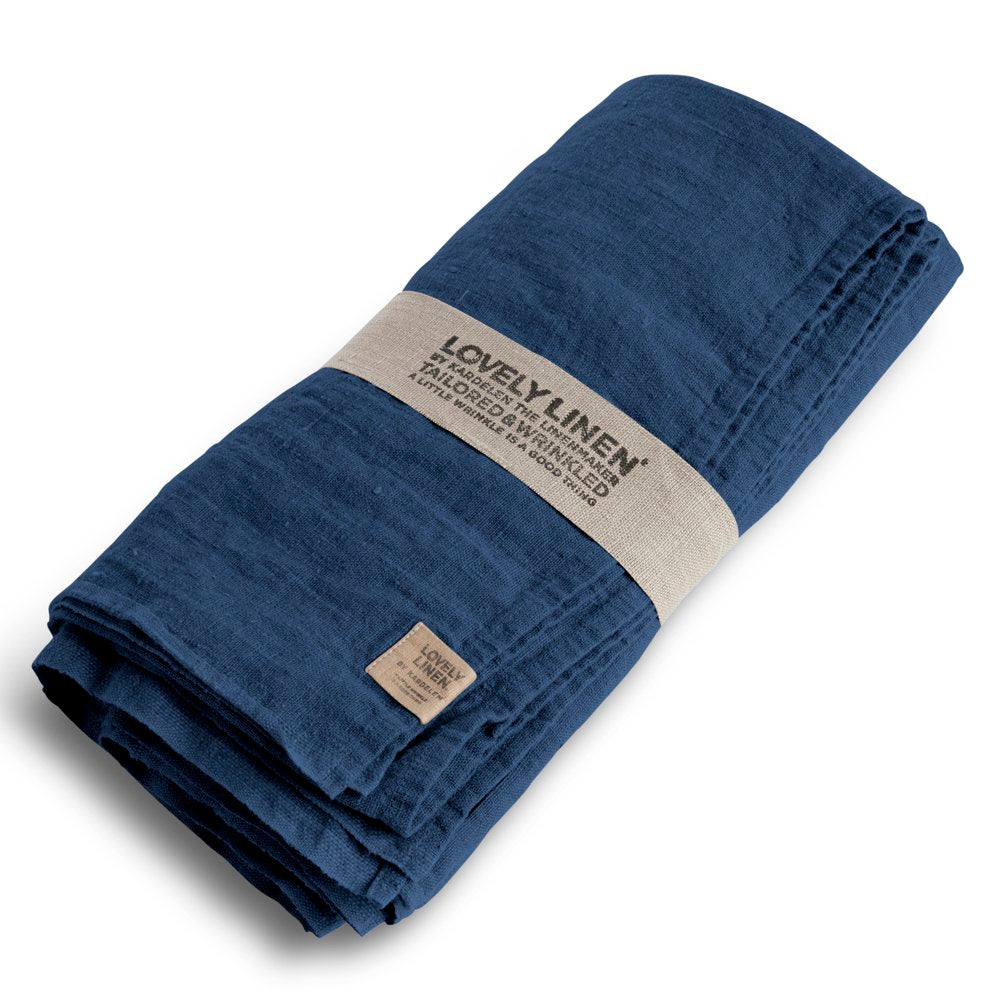 Tischdecke, Leinen stonewashed, Casual von Lovely Linen, mittelblau / denim blue