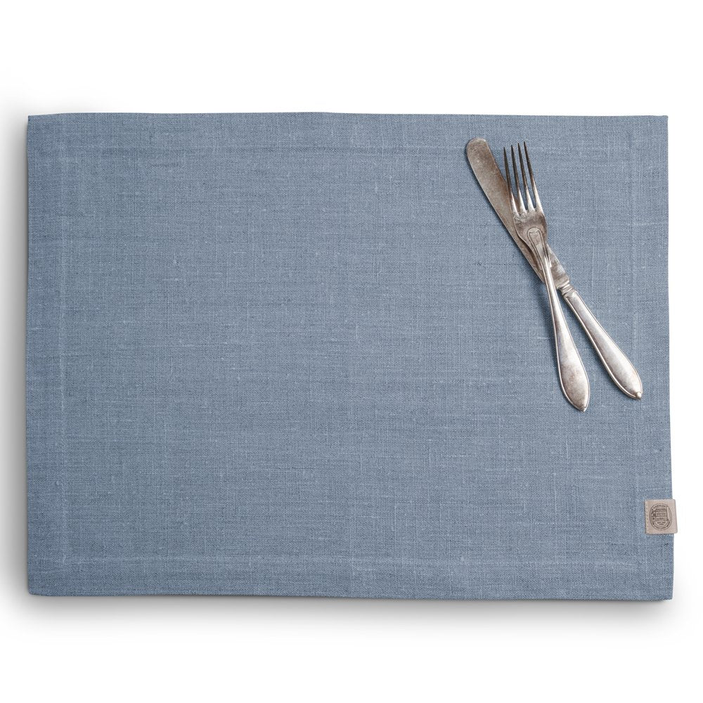 Tischset, Leinen, Classic von Lovely Linen, pigeon blue