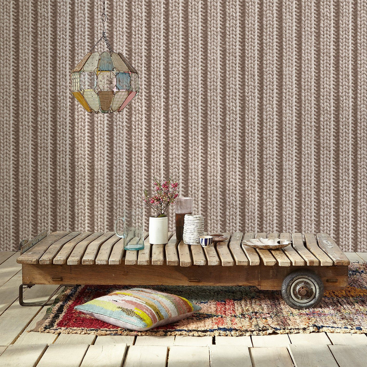 Tapete "Strickoptik, beige" , Koziel