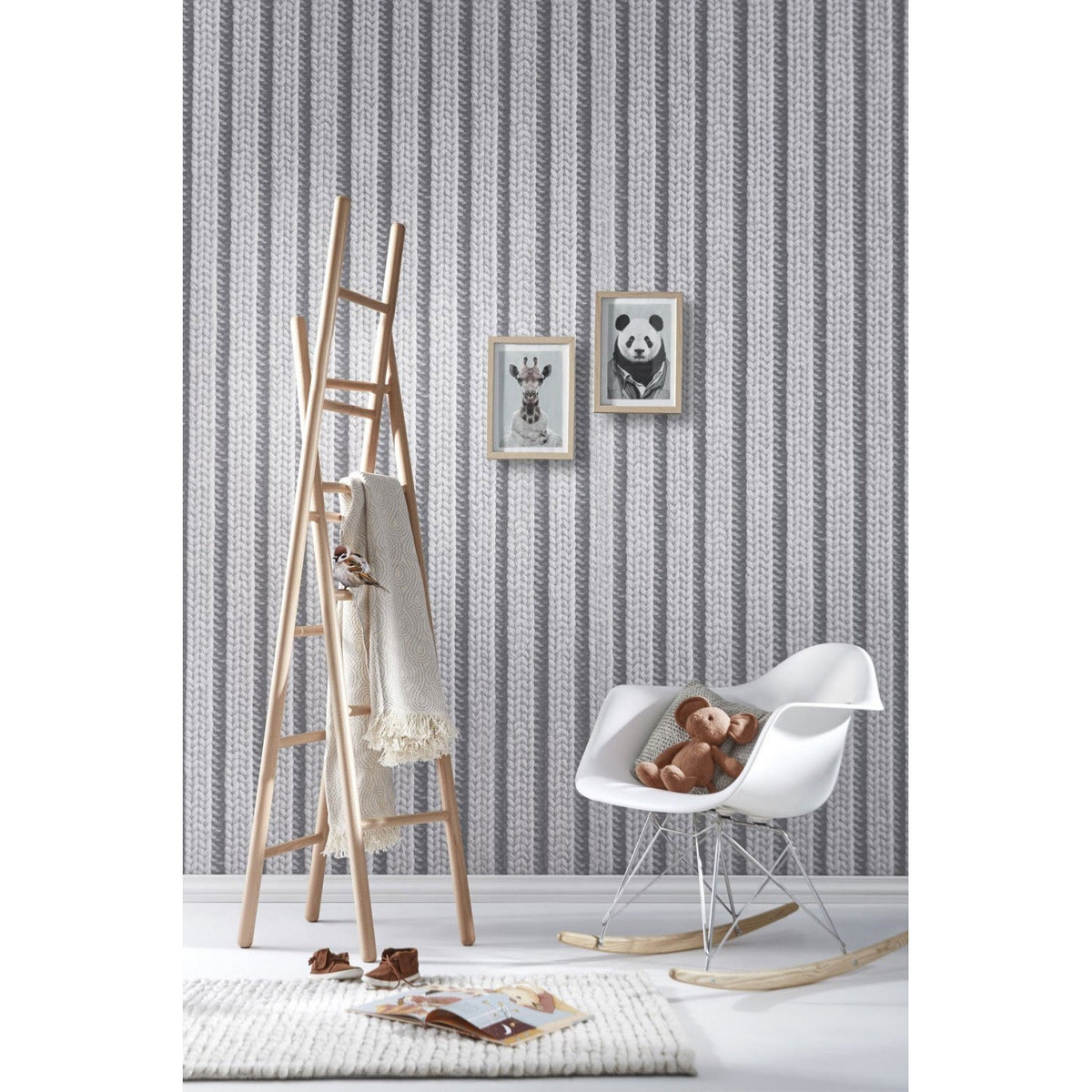 Tapete "Strickoptik, grau", Koziel