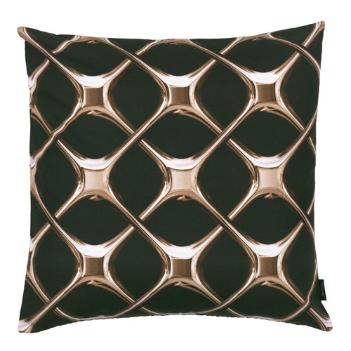 Moderne Kissenhülle "Copper Grid" von Louise Roe