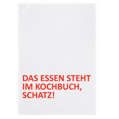Geschirrtuch "Das Essen steht im Kochbuch..." von 17;30