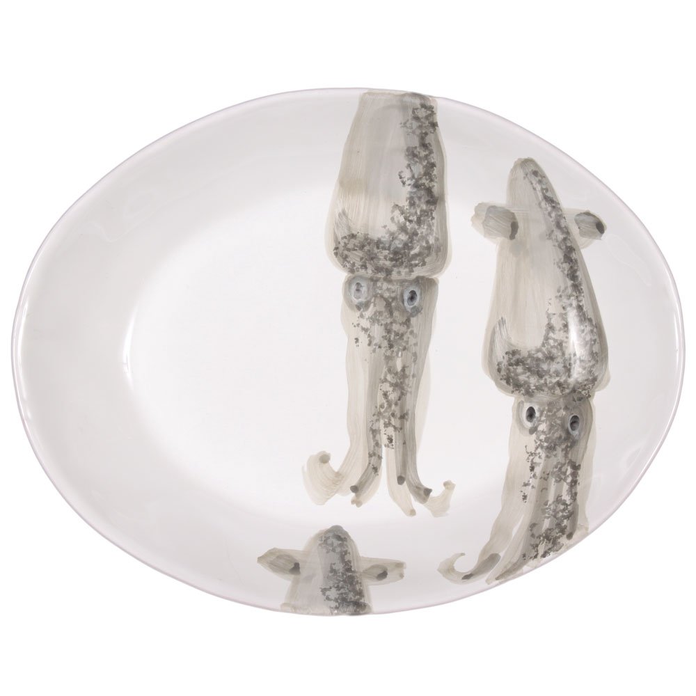 Ovaler Teller, Virginia Casa, made in Italy, "Tintenfisch"