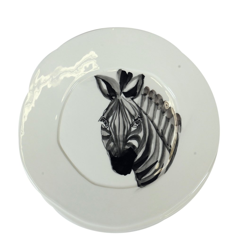 Essteller "Zebra", Handarbeit aus Italien