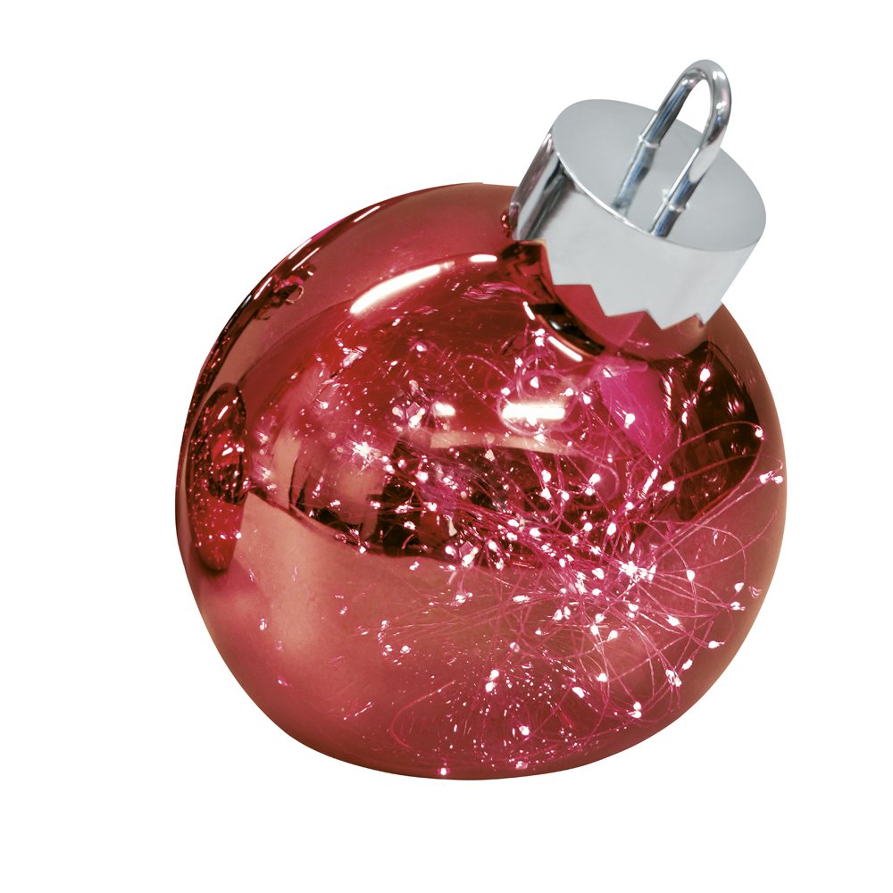 Weihnachtskugel von innen beleuchtet, D 20 cm, rot – TISCHWERK INTERIEUR