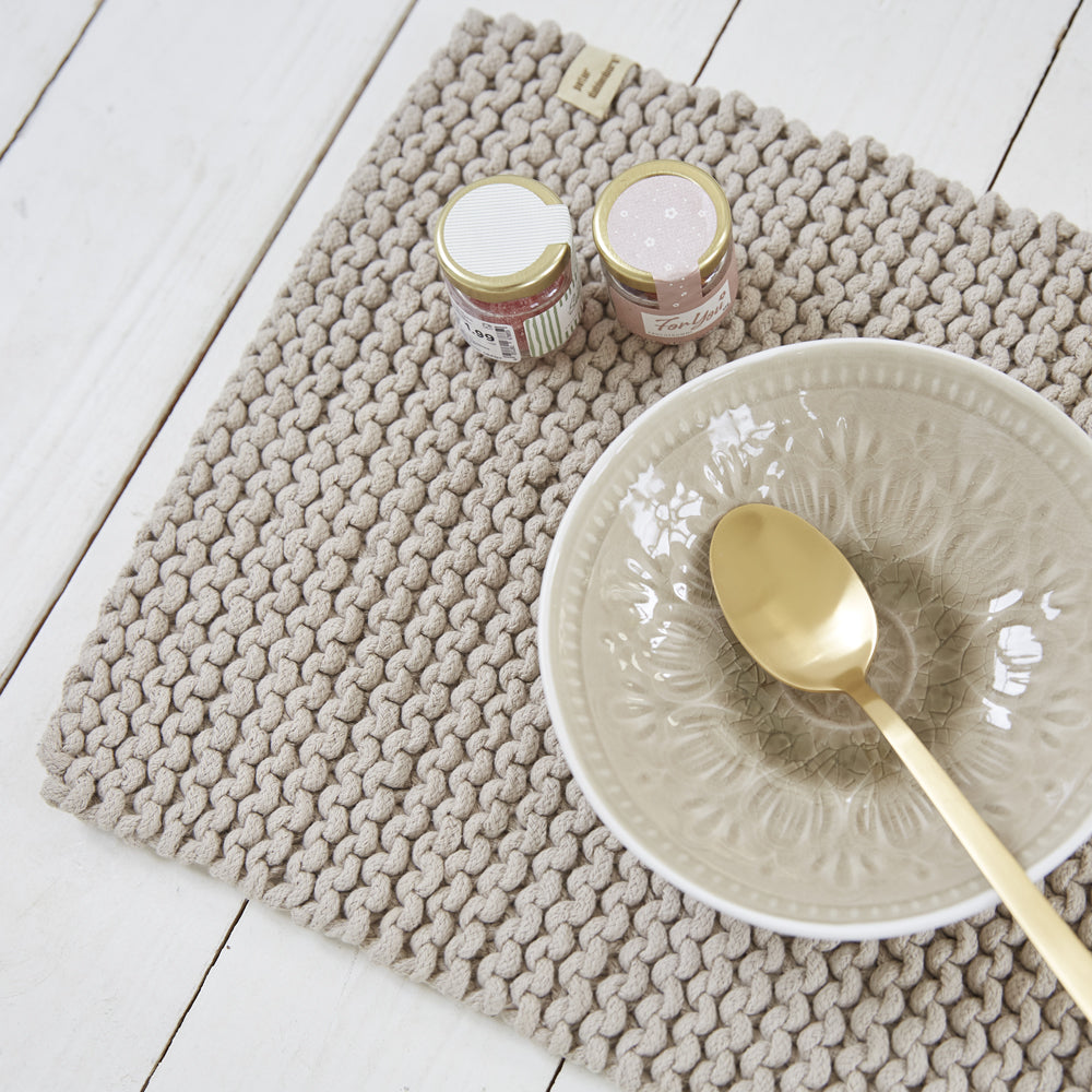 Platzset gestrickt, beige
