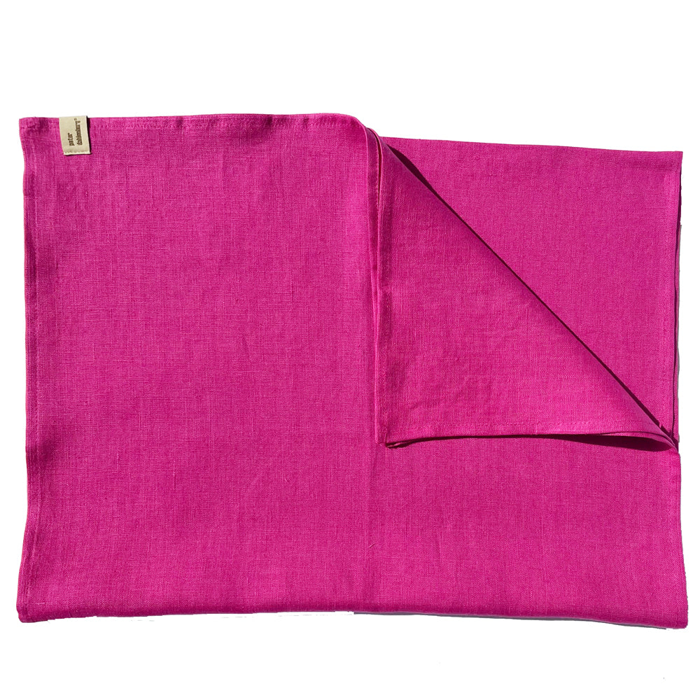 Tischläufer, Leinen, fuchsia