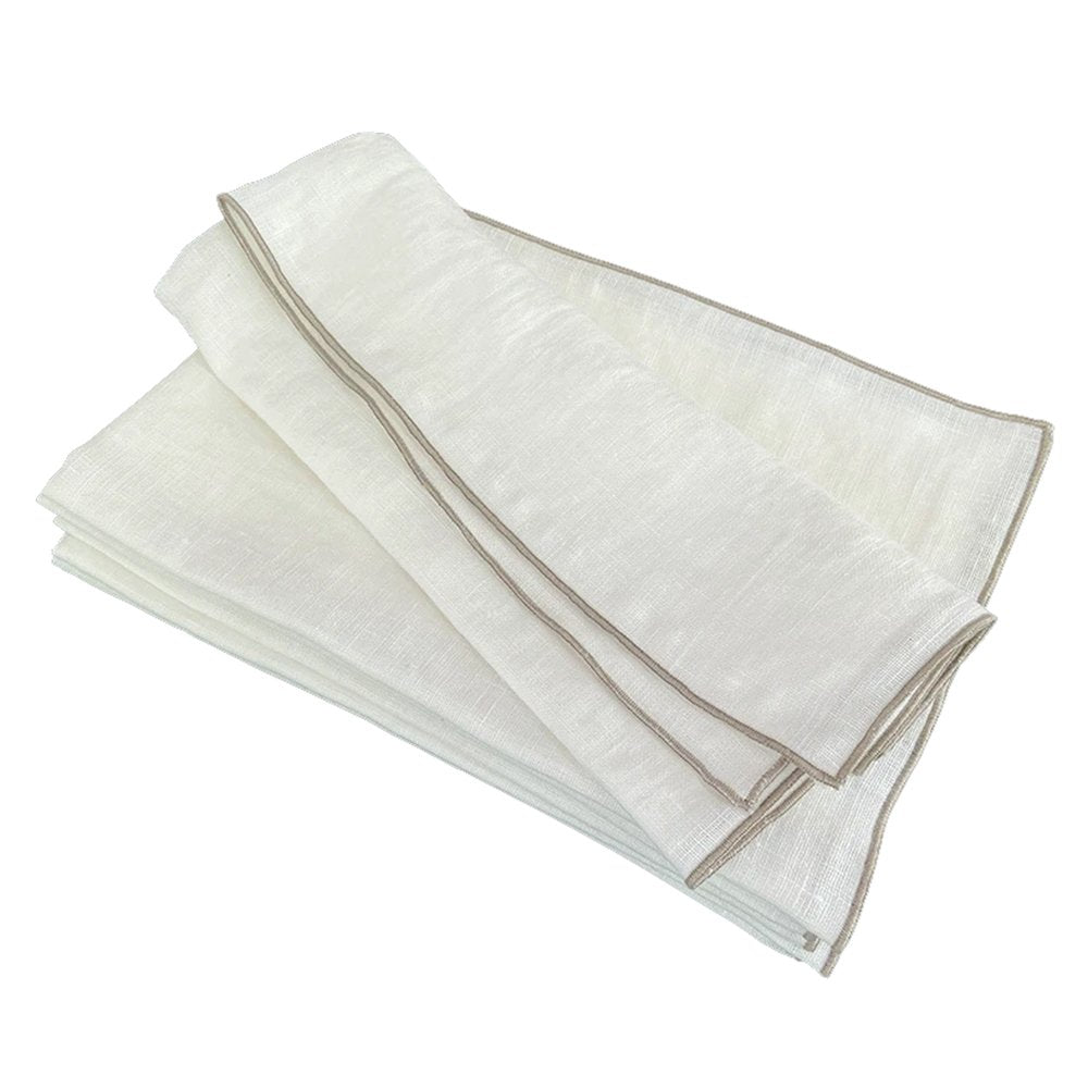 Serviette, Leinen, "Vilnia", Erika Vaitkute, weiß
