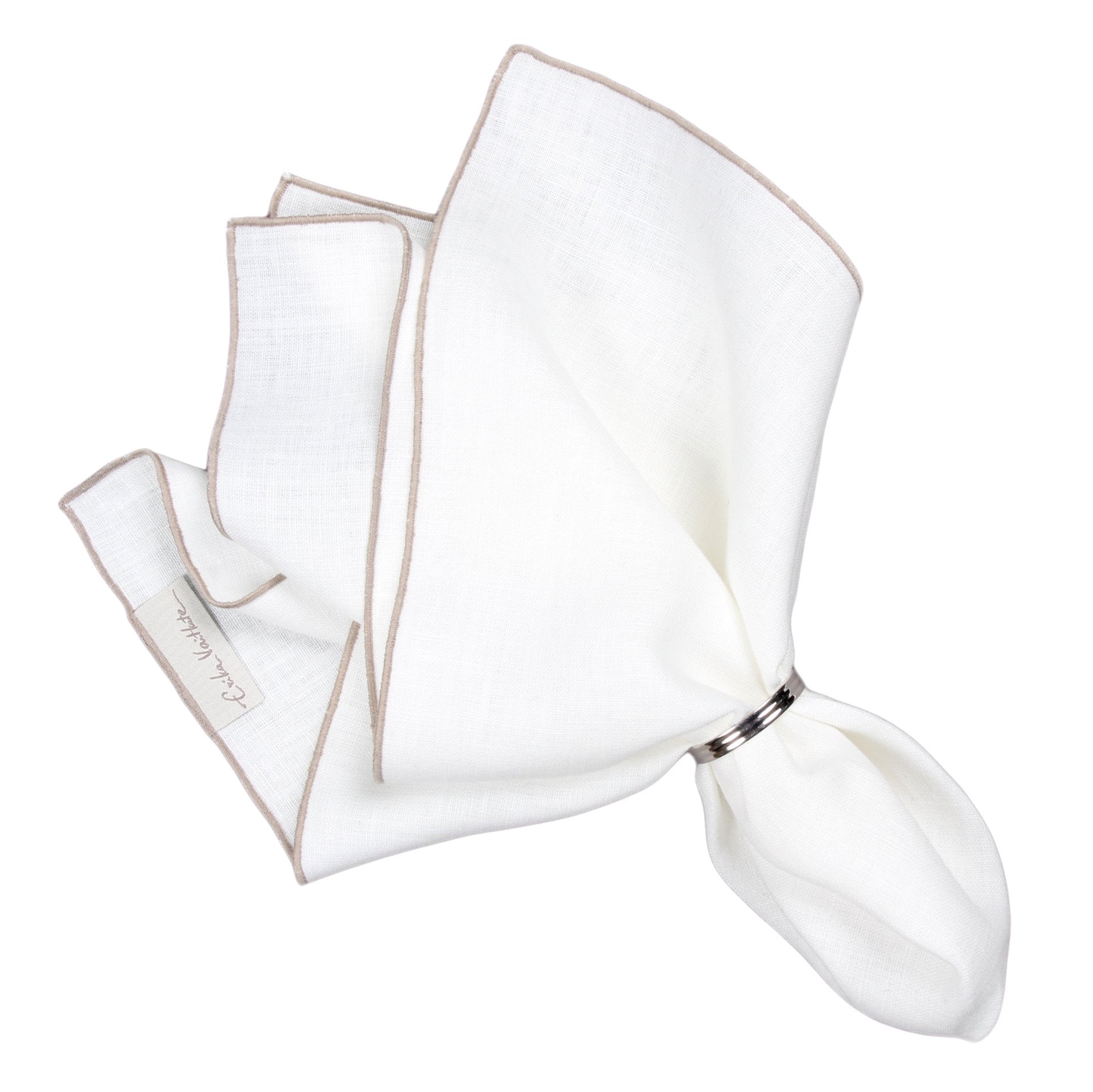 Serviette, Leinen, "Vilnia", Erika Vaitkute, weiß