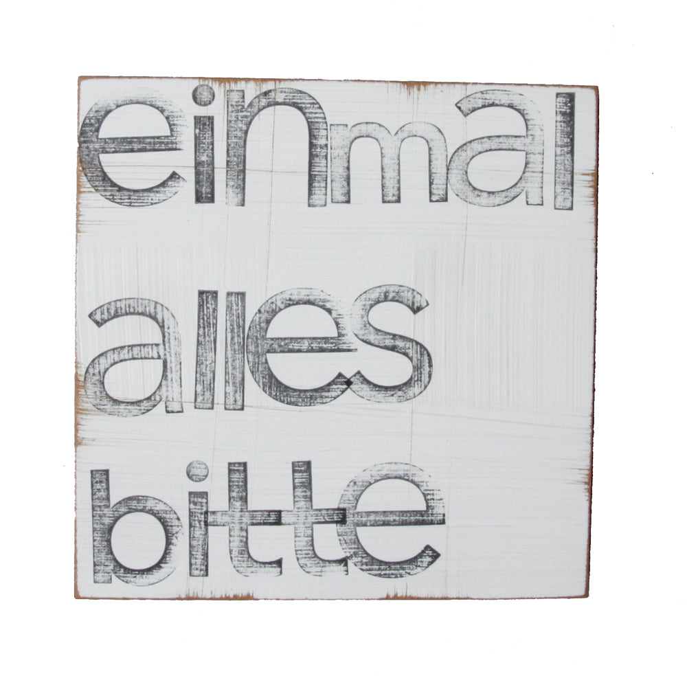 Textplatte "einmal alles bitte" 15x15cm, iopla