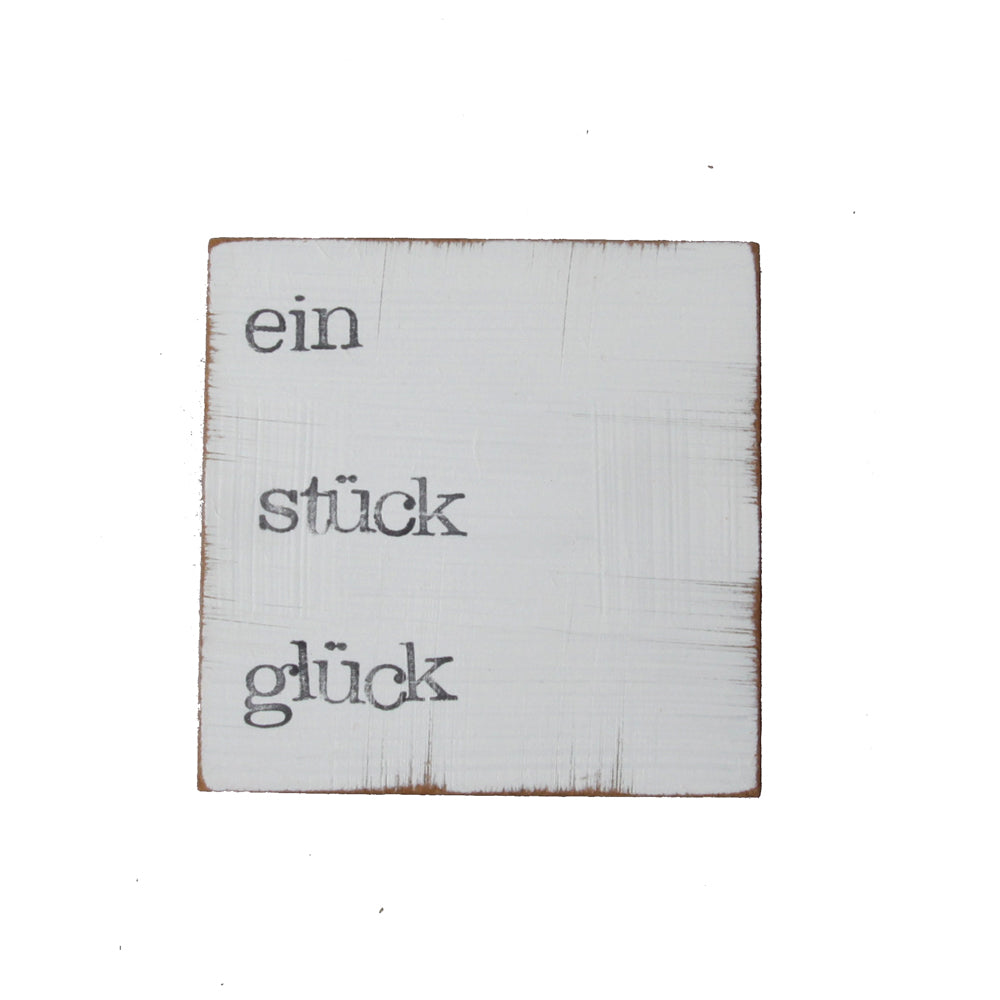 Textplatte "ein stück glück" 10x10cm, iopla