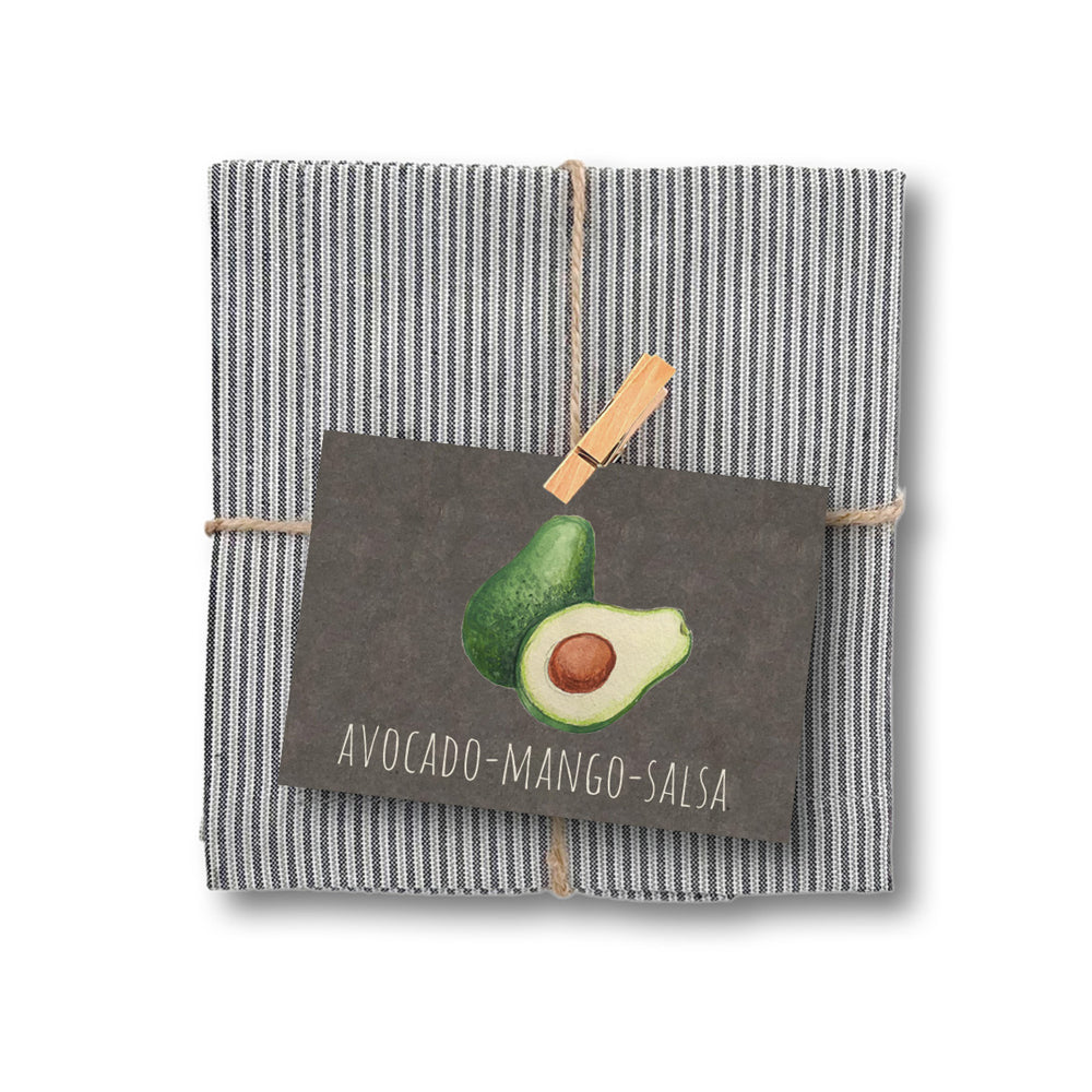 Geschirrtuch und Rezept "Avocado Mango Salsa"