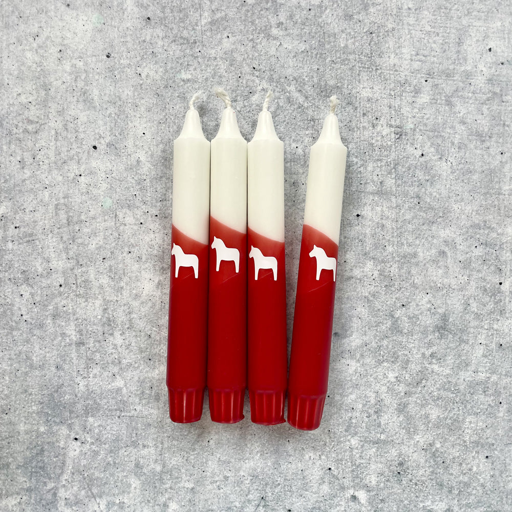 Dip Dye Kerzen, "Dala Pferd rot", 1 Kerze