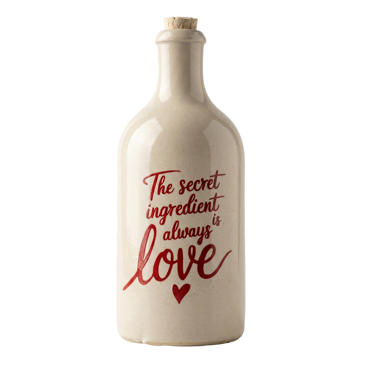 Keramikflasche für Olivenöl "The secret ingredient is always love"