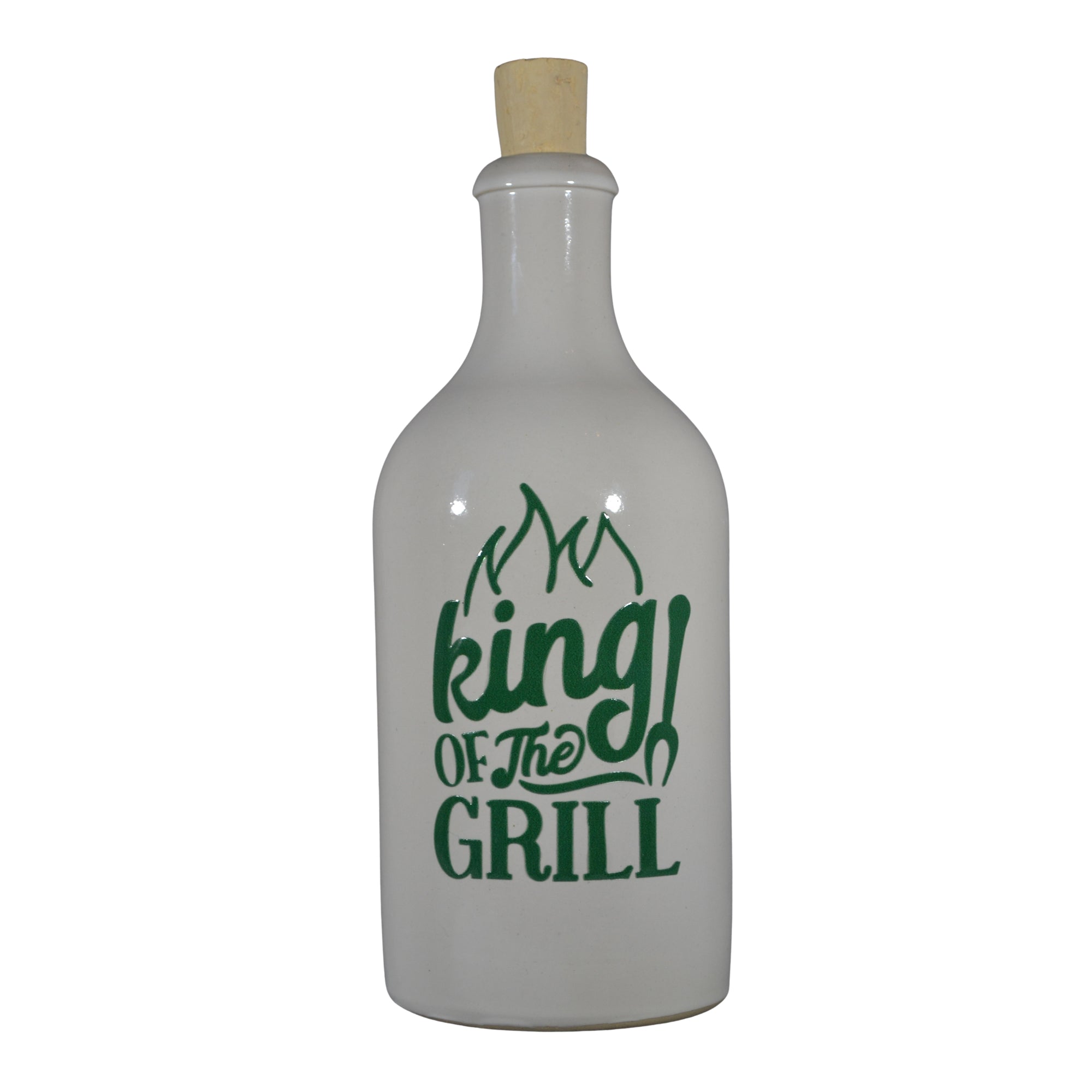 Keramikflasche für Olivenöl "King of the Grill"