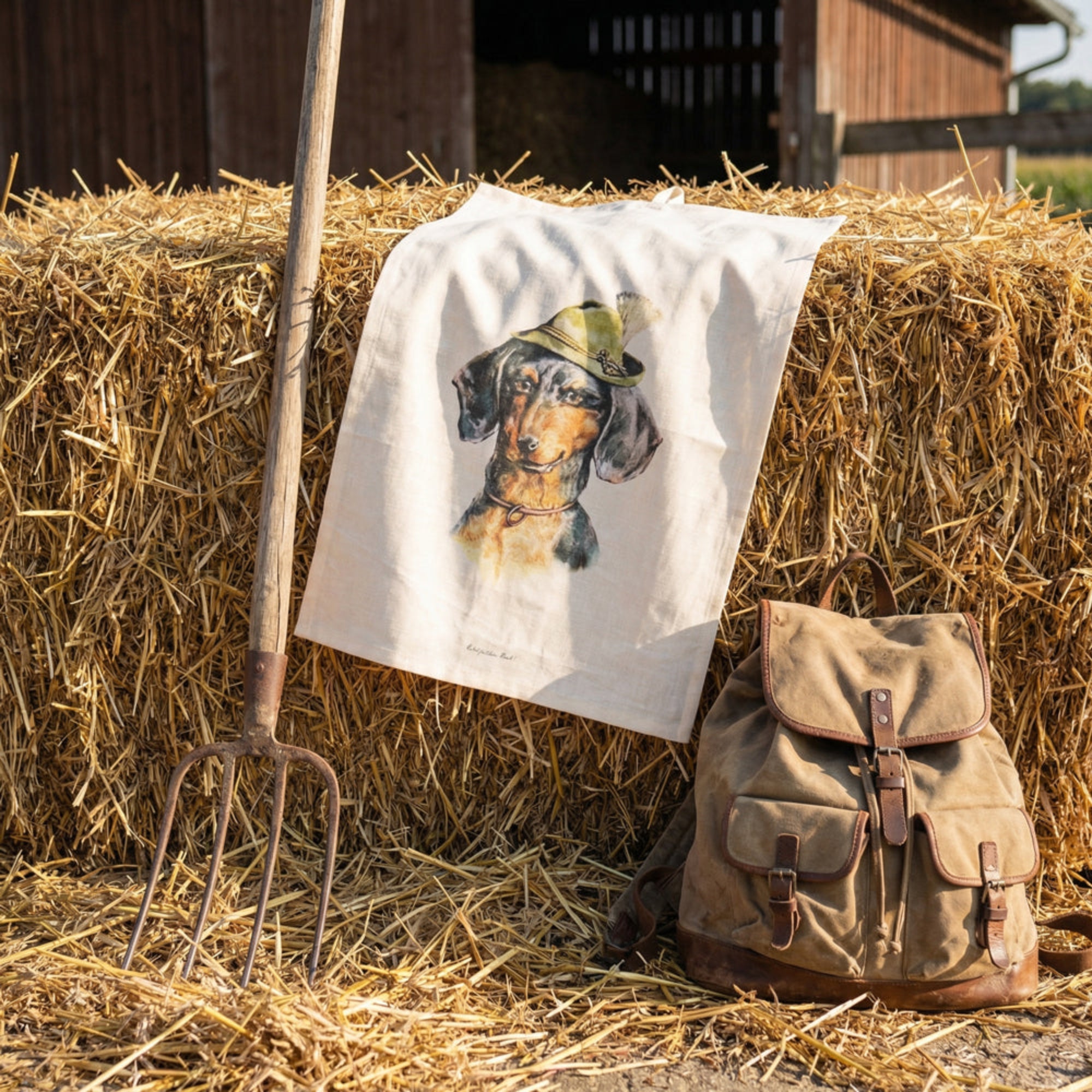 Geschirrtuch "Dackel mit Jägerhut"