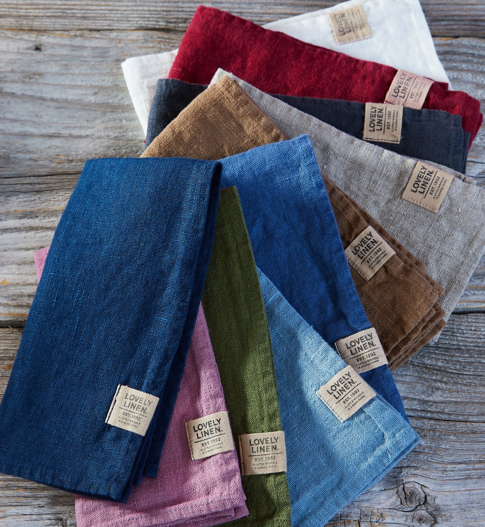 Serviette, Leinen stonewashed, Casual von Lovely Linen, chocolate