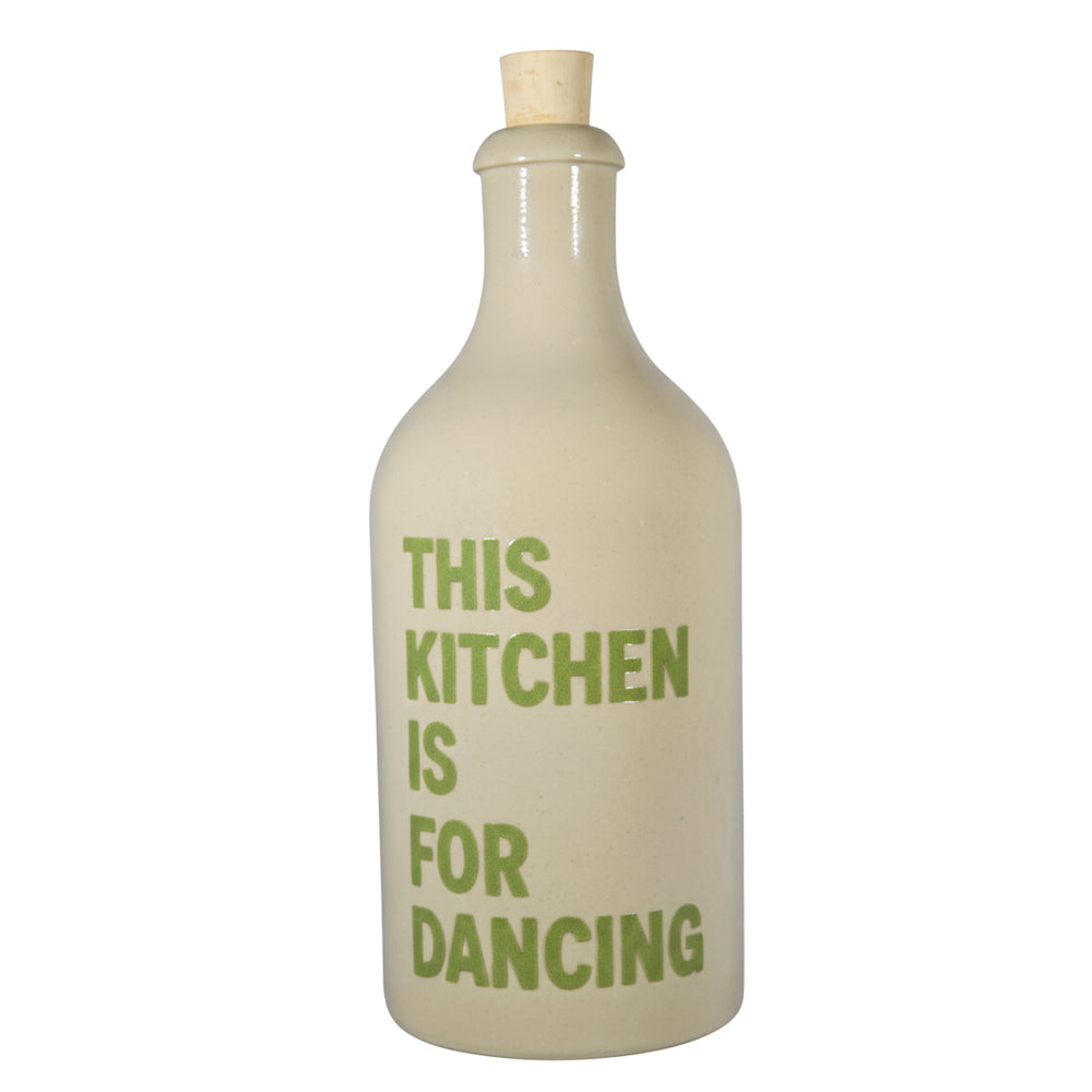 Keramikflasche für Olivenöl "The Kitchen is for Dancing"