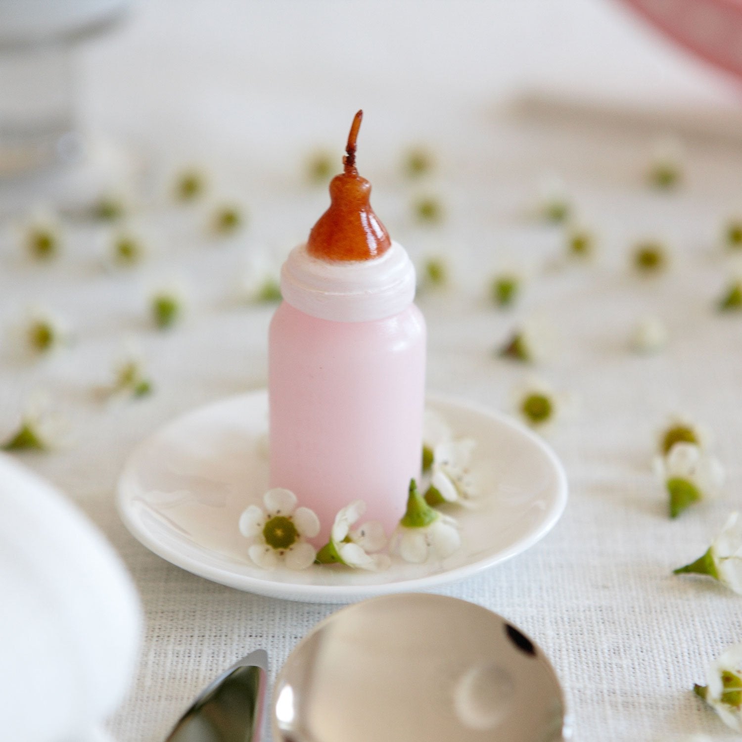 Kerze, Babyflasche, rosé