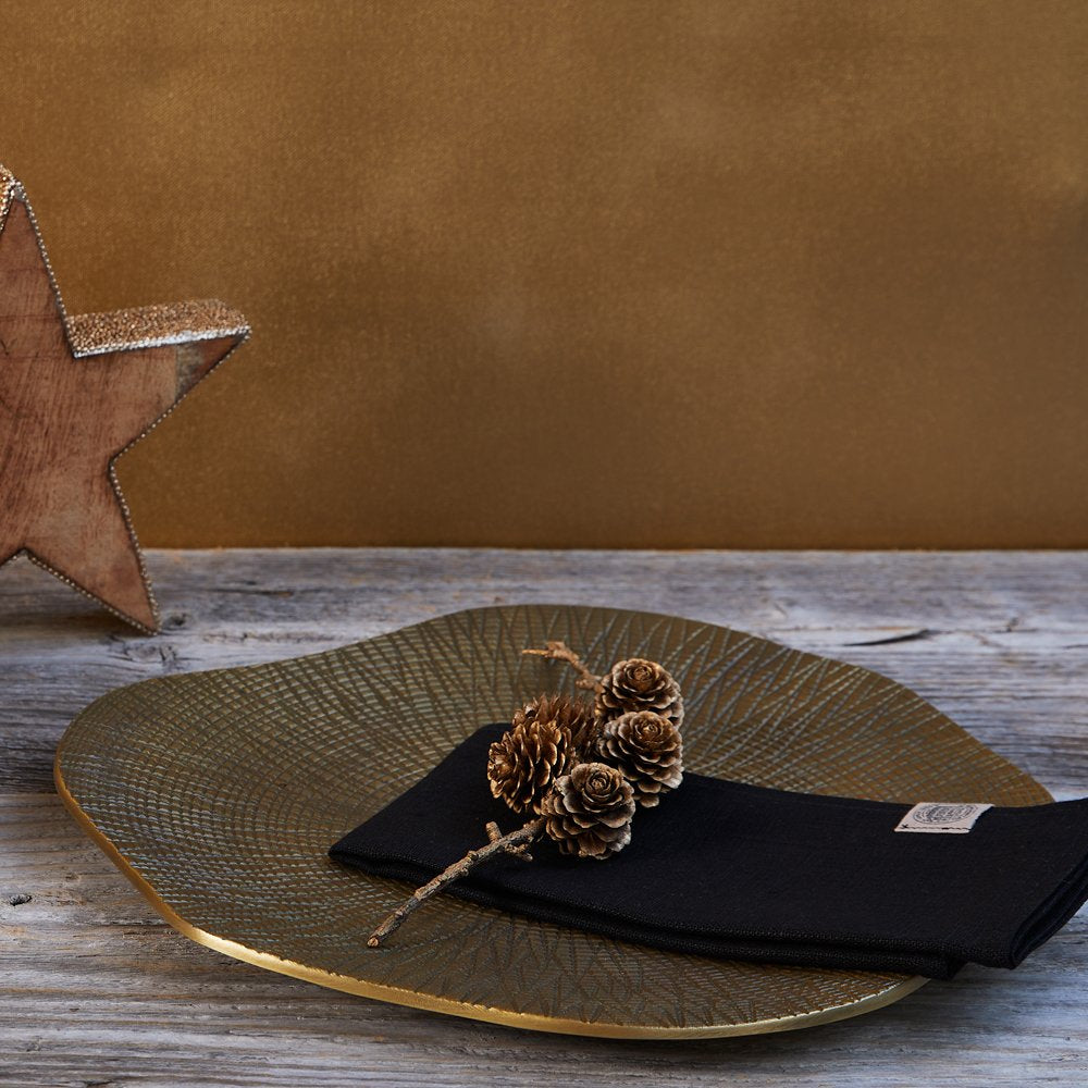 Tablett / Platzteller mit Struktur, "Gold", Lifestyle