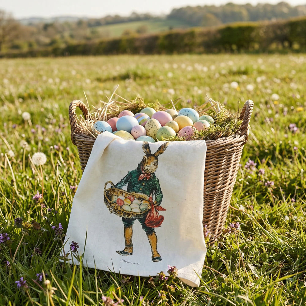 Geschirrtuch "Osterhase mit Korb"