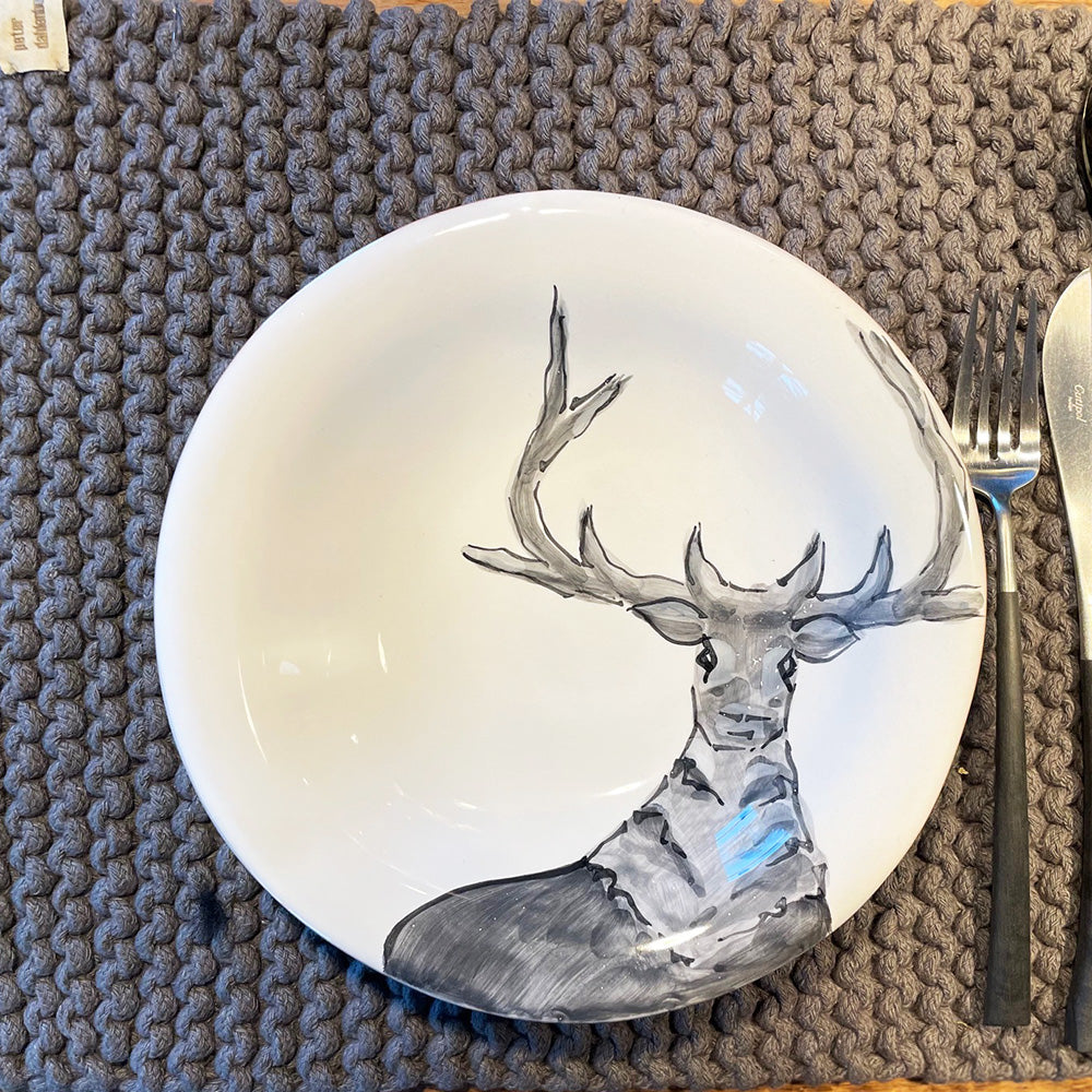 4 Essteller "Cervo", "Hirsch", Virginia Casa, Italien