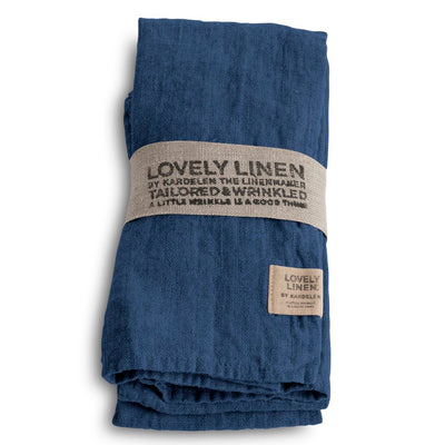 Serviette, Leinen stonewashed, Casual von Lovely Linen, denim blue