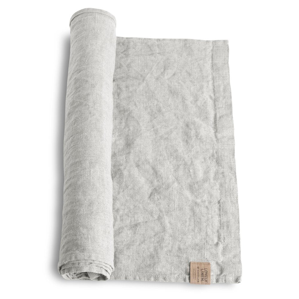 Tischläufer, Leinen stonewashed, Casual von Lovely Linen, light grey