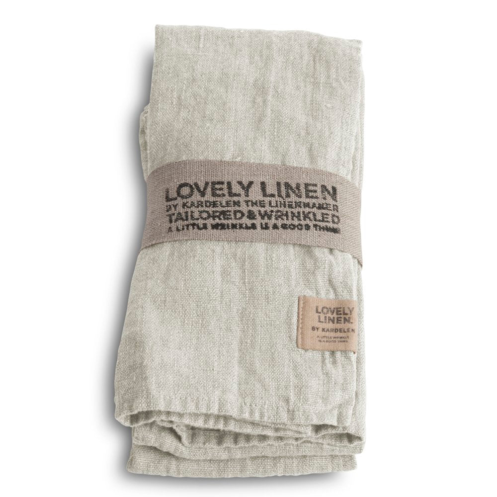 Serviette, Leinen stonewashed, Casual von Lovely Linen, light grey