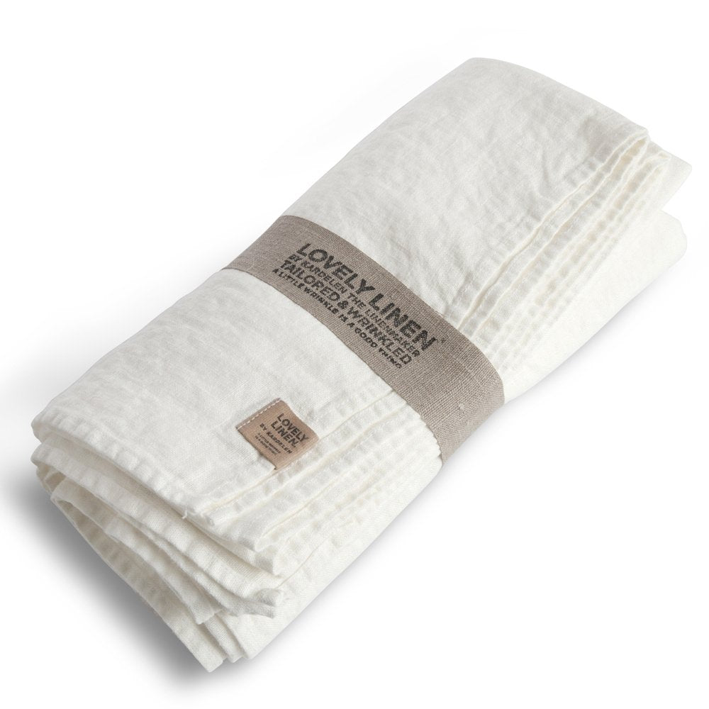 Tischdecke, Leinen stonewashed, Casual von Lovely Linen, off-white, 145x300 cm