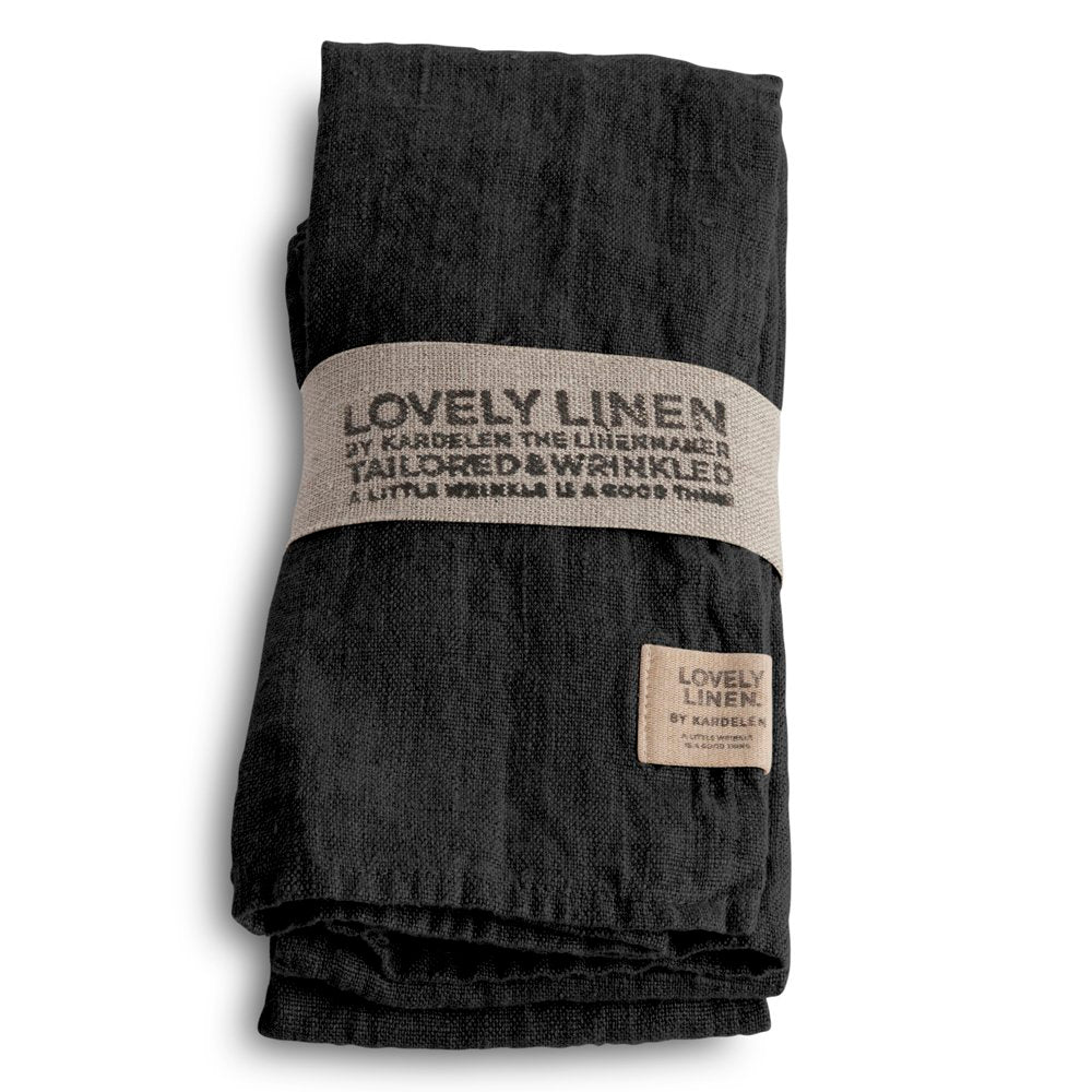 Serviette, Leinen stonewashed, Casual von Lovely Linen, anthra