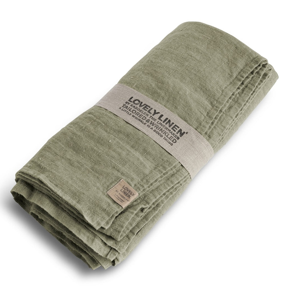 Tischdecke, Leinen stonewashed, Casual von Lovely Linen, avocado-grün, 145x300 cm