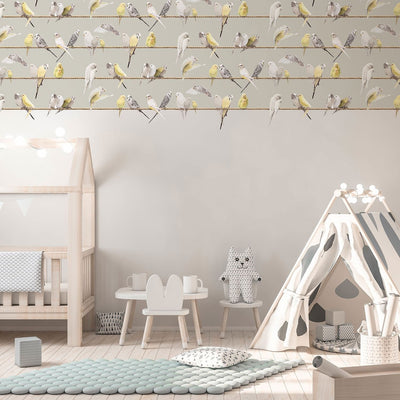 Tapete "Lovebirds grey" , von Koziel aus Frankreich