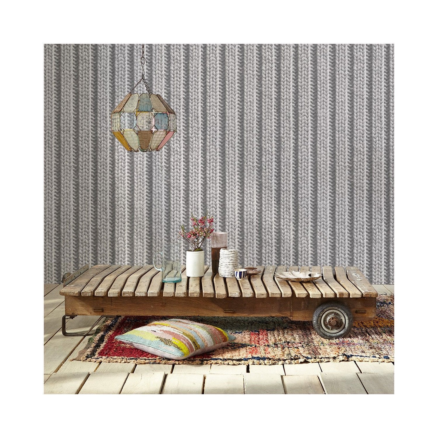 Tapete "Strickoptik, grau", Koziel