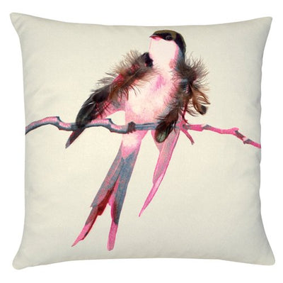 Exclusives Kissen "Vogel", ecru