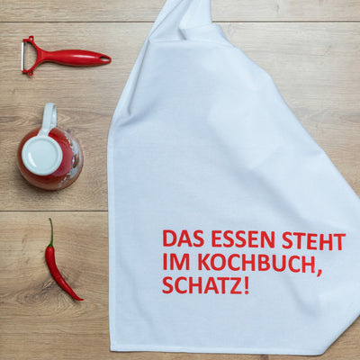 Geschirrtuch "Das Essen steht im Kochbuch..." von 17;30