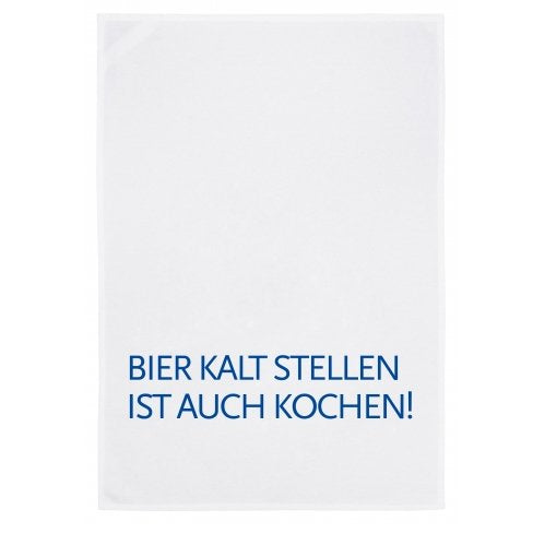 Geschirrtuch "Bier kalt stellen ist auch kochen" von 17;30