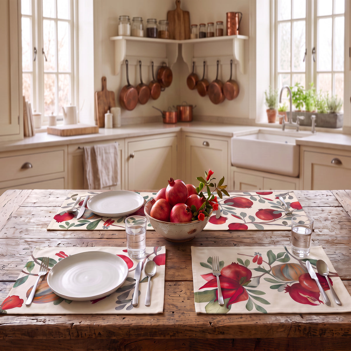 4 Tischsets "Granatapfel"