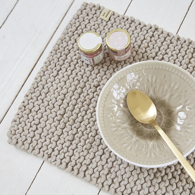 Platzset gestrickt, beige