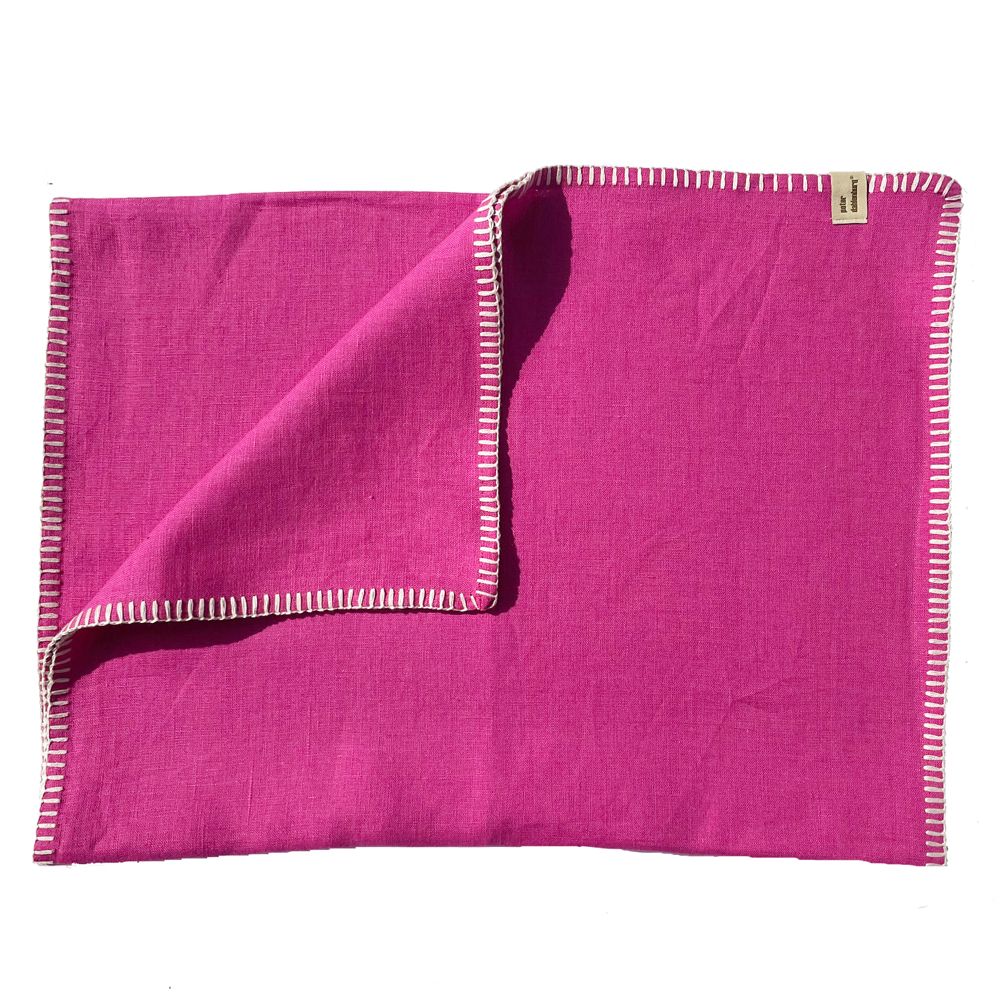 Tischläufer, Leinen, fuchsia