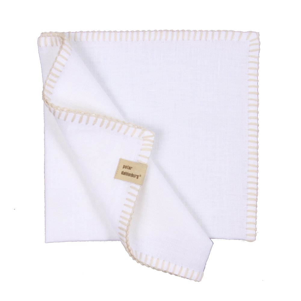 Serviette, Leinen, weiß