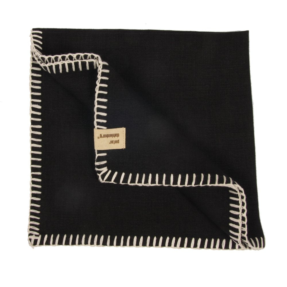 Serviette, Leinen, schwarz