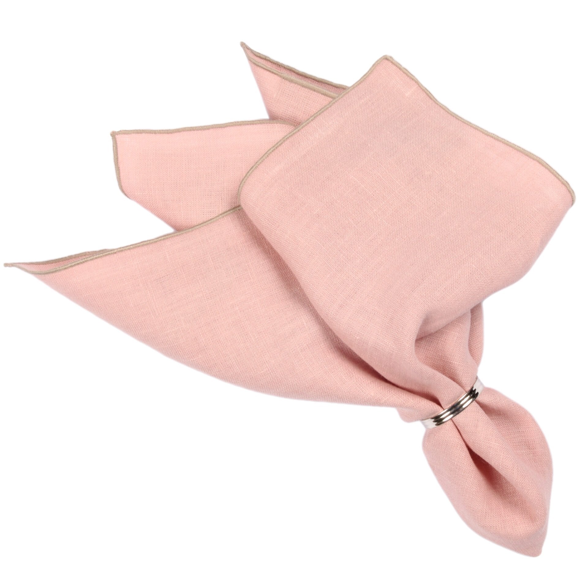Serviette, Leinen, "Vilnia", Erika Vaitkute, puderrosé