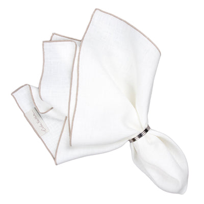 Serviette, Leinen, "Vilnia", Erika Vaitkute, weiß