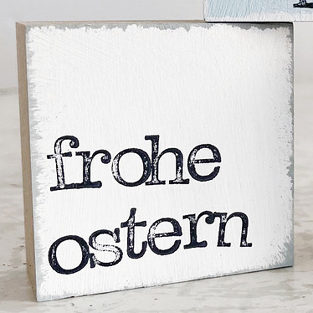 Text-Miniplatte, "frohe ostern", iopla