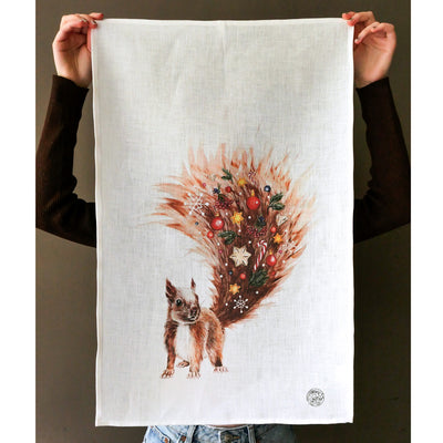 Geschirrtuch Weihnachts-Eichhörnchen
