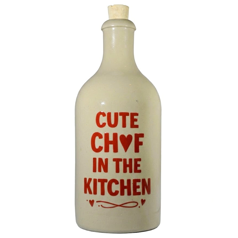 Keramikflasche für Olivenöl "Cute Chef in the Kitchen"