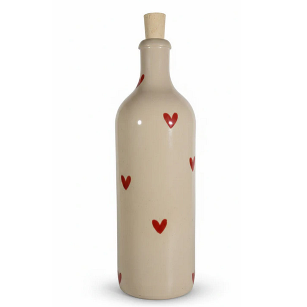 Keramikflasche für Olivenöl "Hearts"