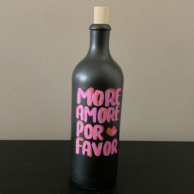 Keramikflaschen für Olivenöl, "More amore por favor"