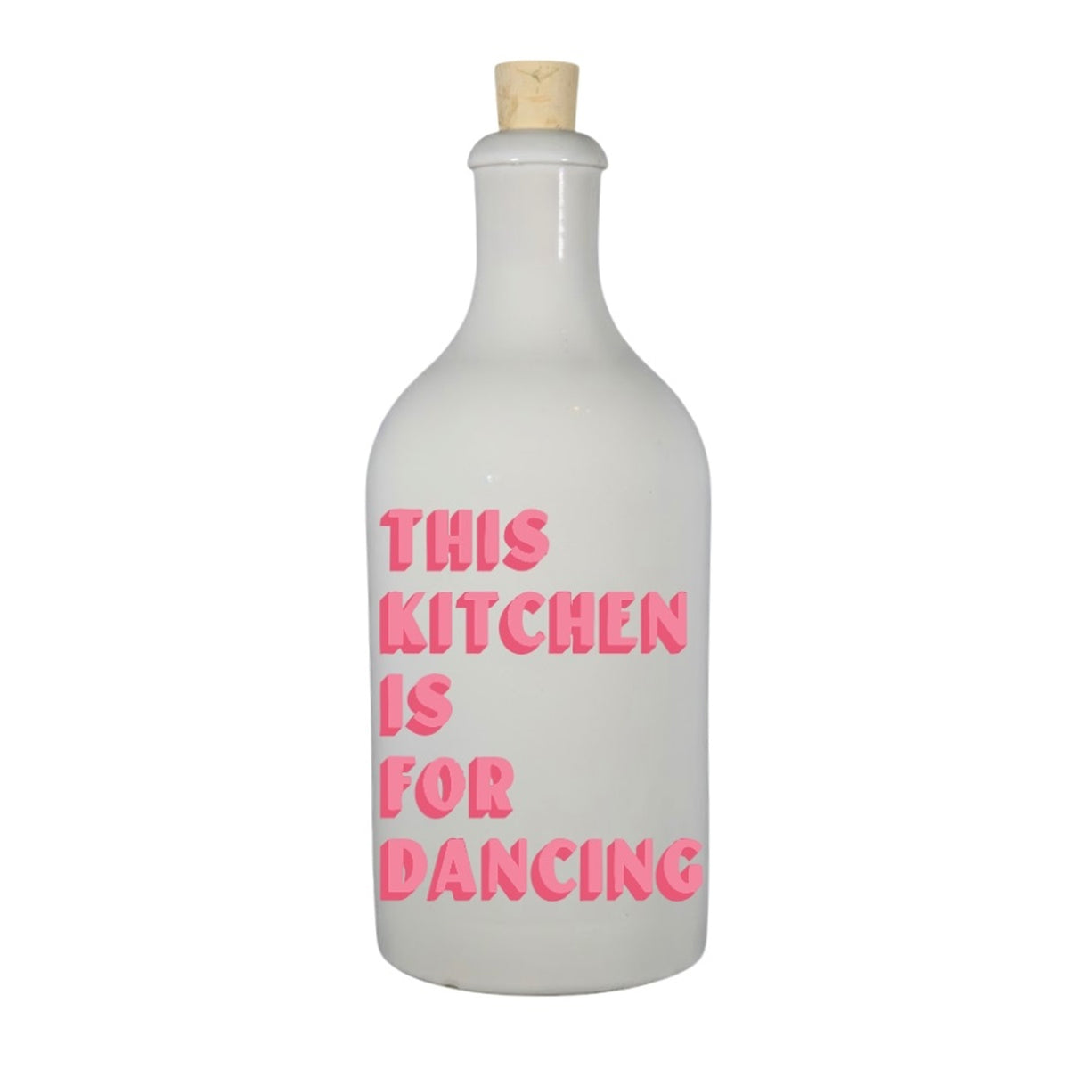 Keramikflasche für Olivenöl "This Kitchen is for Dancing"